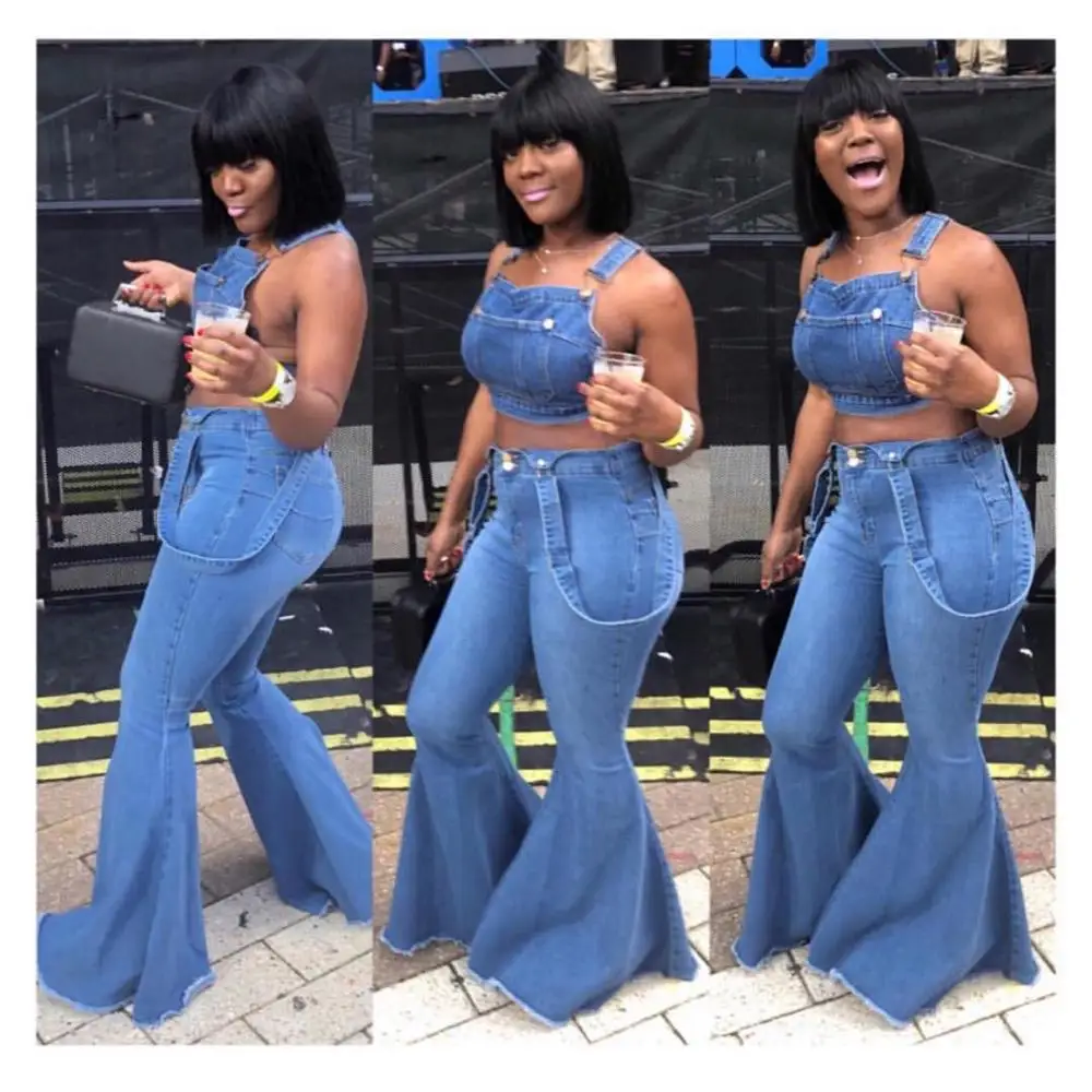 Wjustforu расклешенные джинсы с колокольчиками для женщин повседневные обтягивающие