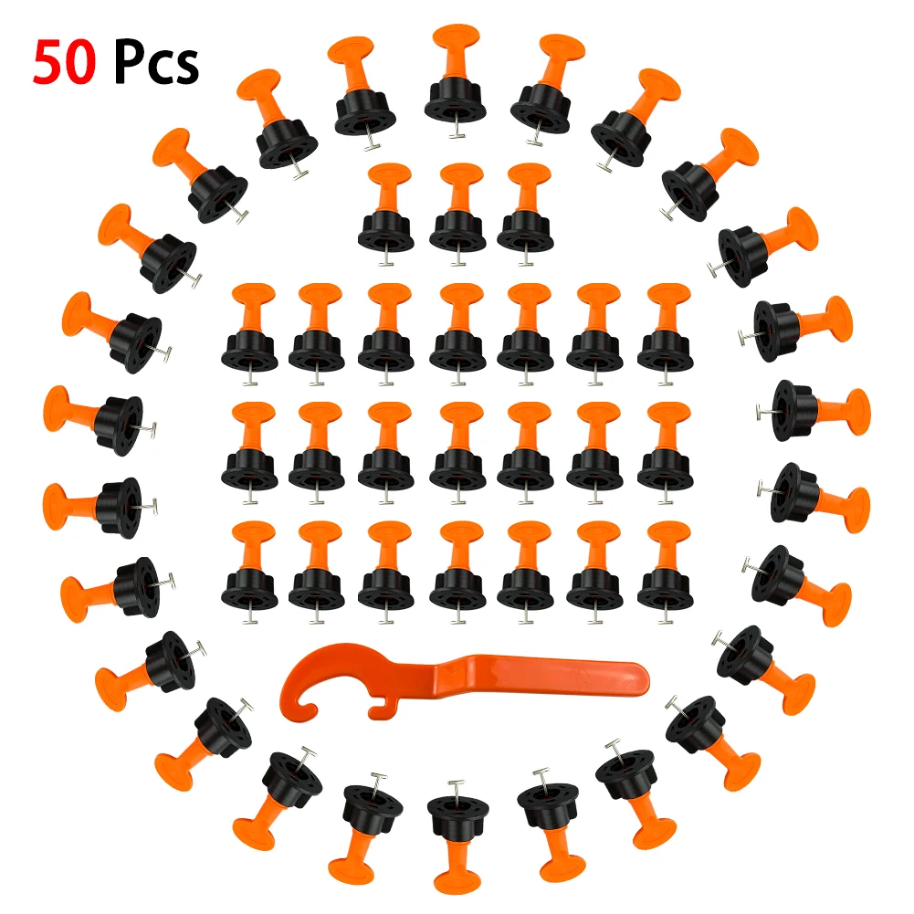 

50Pcs Leveling System Tiles Wedges Tile Spacers System Flat Ceramic Leveler Floor Wall Construction Tools Locator dropshipping