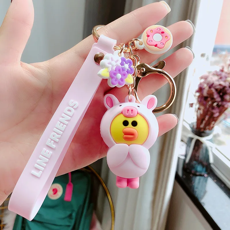 2020 Новая серия мультяшных джунглей Лисичка белая утиная цепочка ключей милый