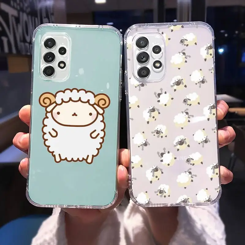

Cute cartoon sheep animal Phone Case Transparent For Samsung Galaxy A S Note 9 10 51 50 71 70 80 20 21 30s ultra plus
