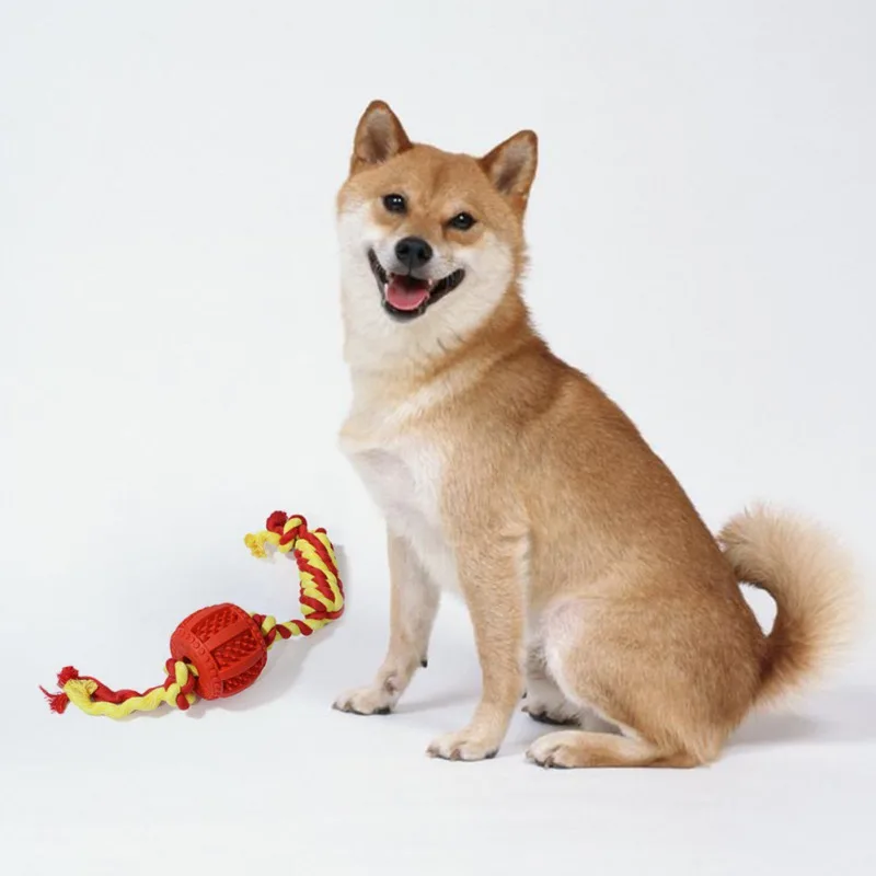 

Rubber Dog Toy Molar Drum Threading Rope Funny Interactive Cotton Rope Category Bite Resistant Dogs Chewing Toys
