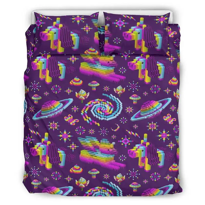 

3-Piece Queen Comforter Sets King Printed Lightweight Microfiber Bedding Sets Quilt Sets with 2 Matching Pillowcases