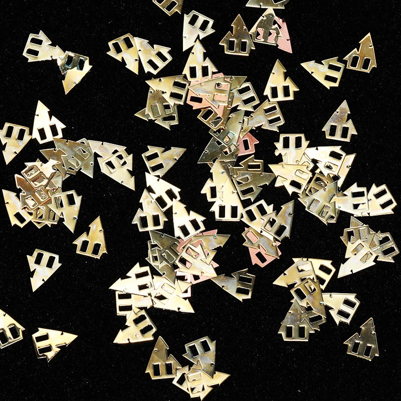 100 шт Смешанная форма Хэллоуин кошка паук летучая мышь металлические блестки