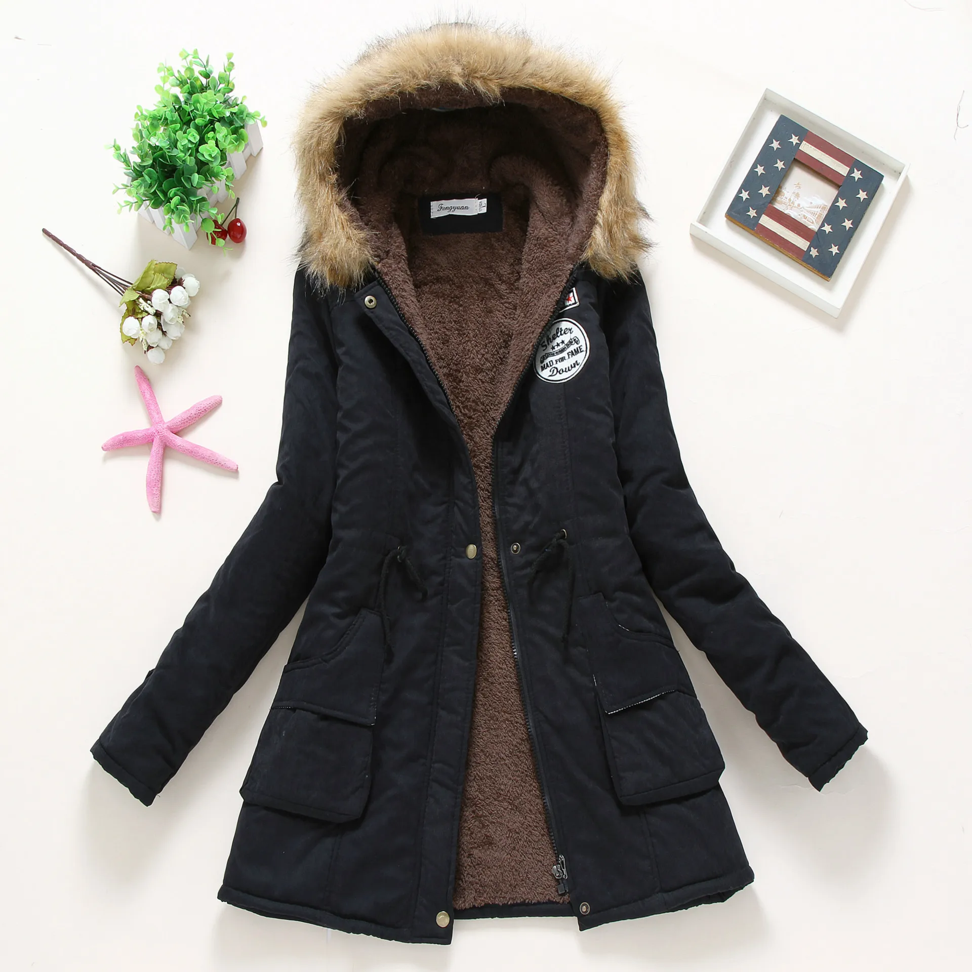 Faux Fur Coats For Women New Parkas Woman Winter Coat Thicken Cotton Jacket Women's Outwear Thick Overcoat