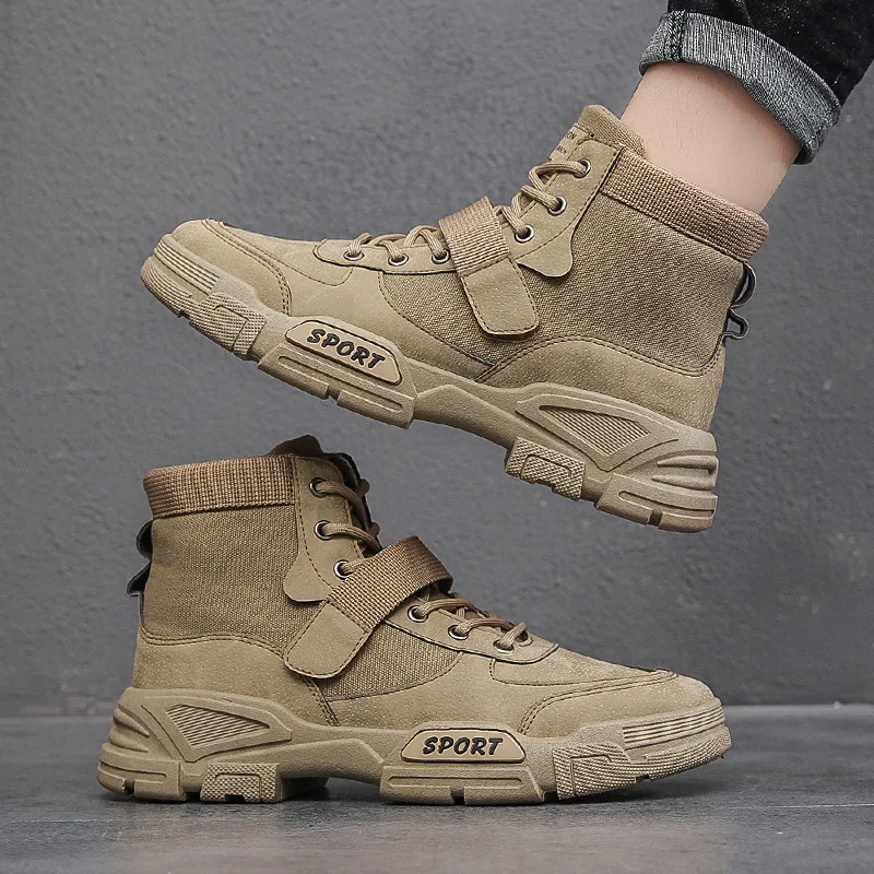 

2021 Autumn New High Top Work Shoes for Men Platform Ankle Boots Fashion Quality Martin Boots Outdoor Booties Zapatos De Hombre
