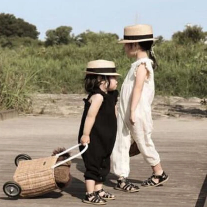 Комбинезоны из хлопка и льна для маленьких мальчиков девочек в японском