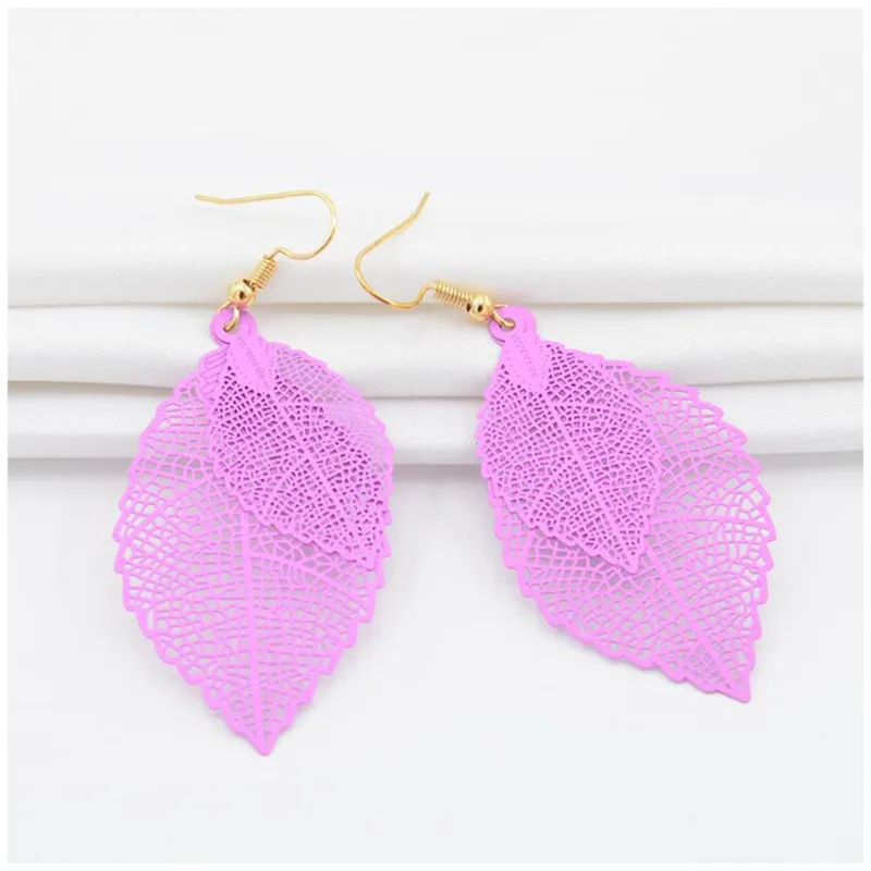 Женские серьги в виде листьев уникальные большие натуральных Подарочная