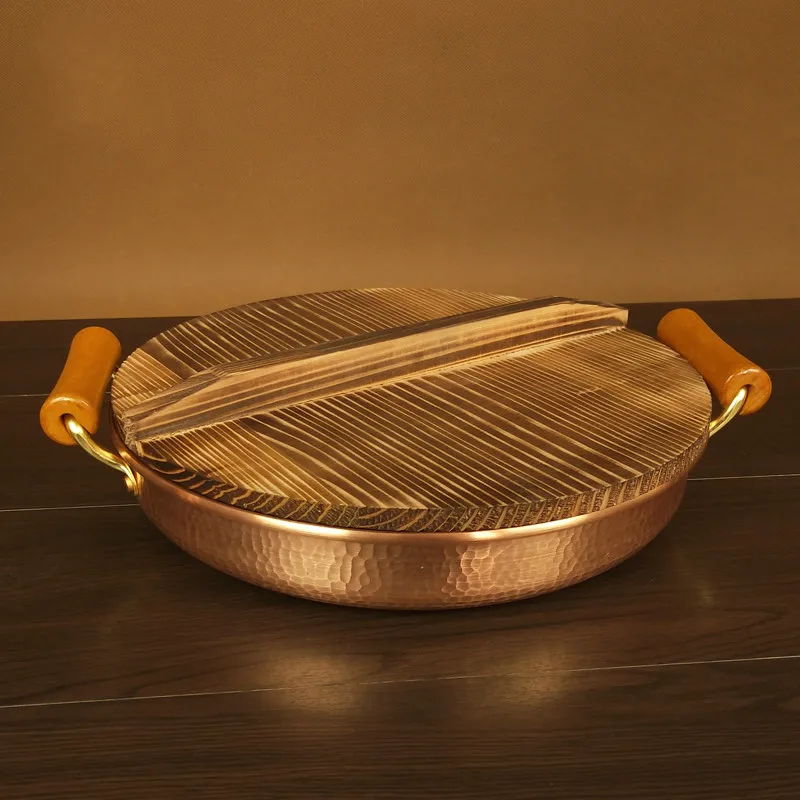 Толстая подставка для барбекю ручной работы из чистой красной меди двойная