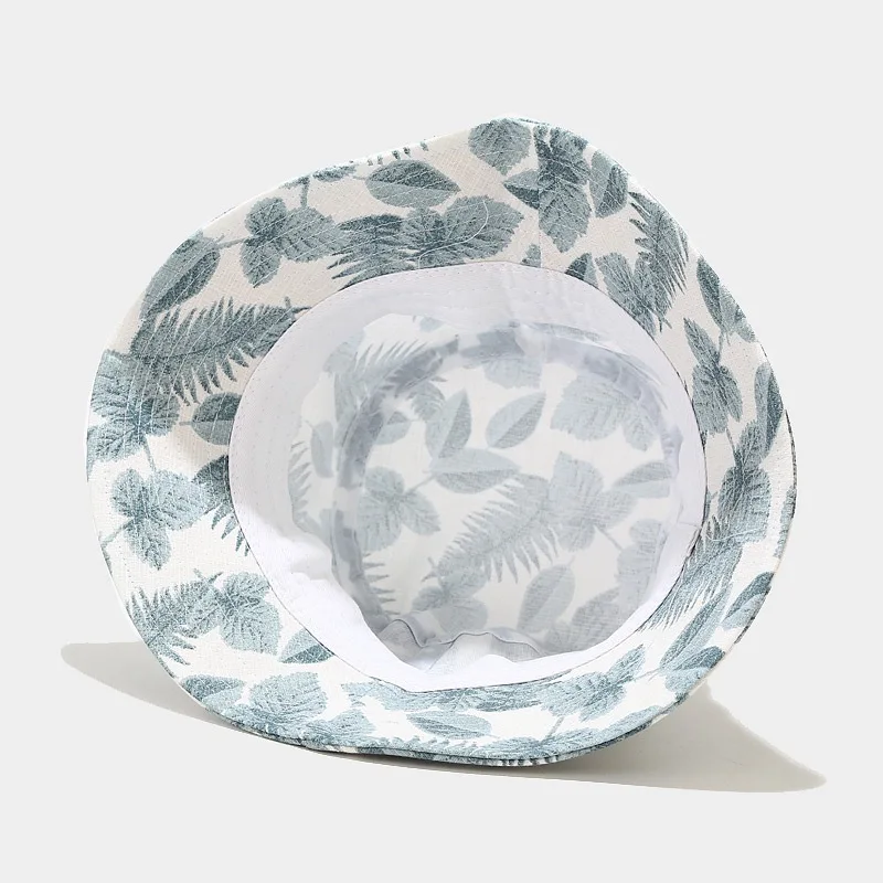 

2021 cotton Leaves print Bucket Hat Fisherman Hat outdoor travel hat Sun Cap Hats for Men and Women 345