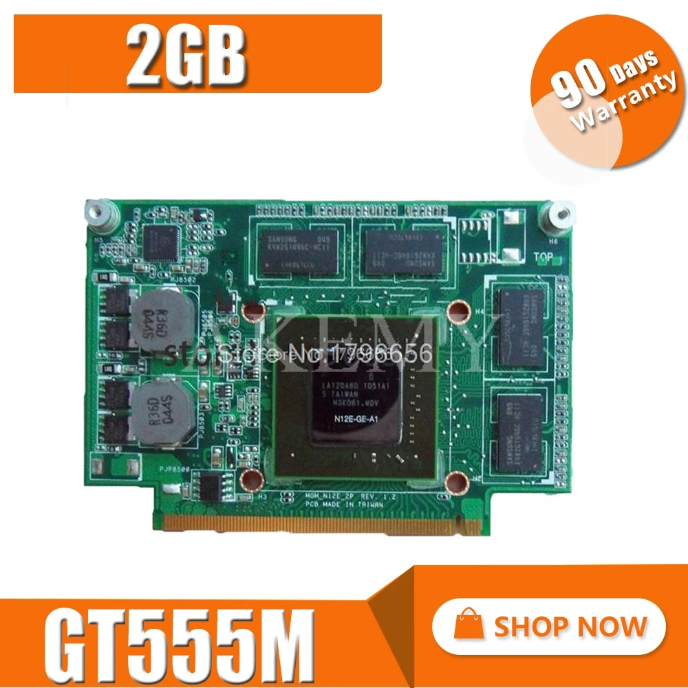Для For Asus N75S N75SF N55SF N75SL N55SL GeForce GT 555M GT555M N12E GE2 A1 VGA Видеокарта 2 Гб ноутбук 100%