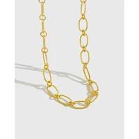 18k gold plated paperclip chain link necklace sterling silver chain necklaces for women