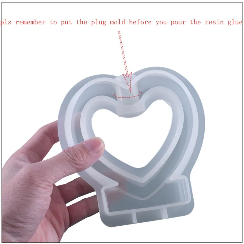 Прозрачная силиконовая форма сделай сам шестигранная в форме сердца