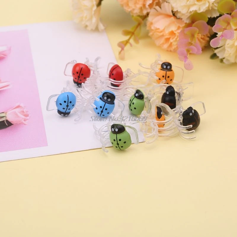 10 шт./упаковка милые зажимы для орхидеи с божьей коровкой садовый цветок