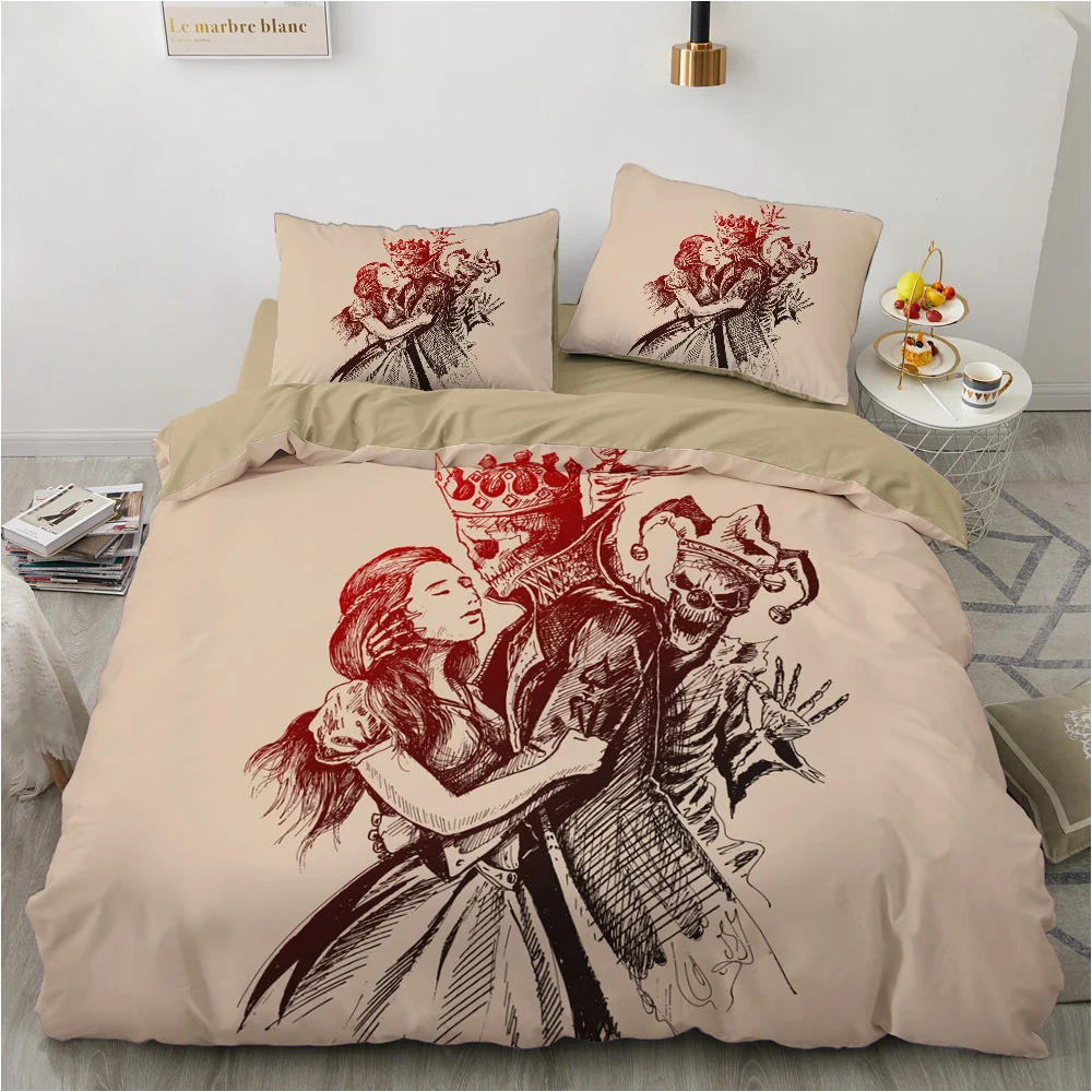 

3D Printing Death Skull Serials Bedding Set Halloween Diablo Duvet Cover Comforter Bed Set 3D Quilt Queen King Size Bed Linens