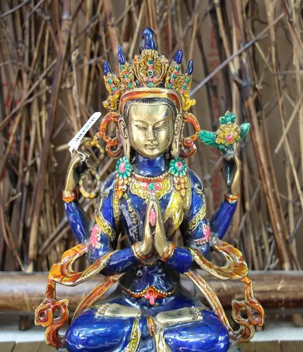 Медная разнообразная коллекция антикварные украшения Будды из перегородчатой