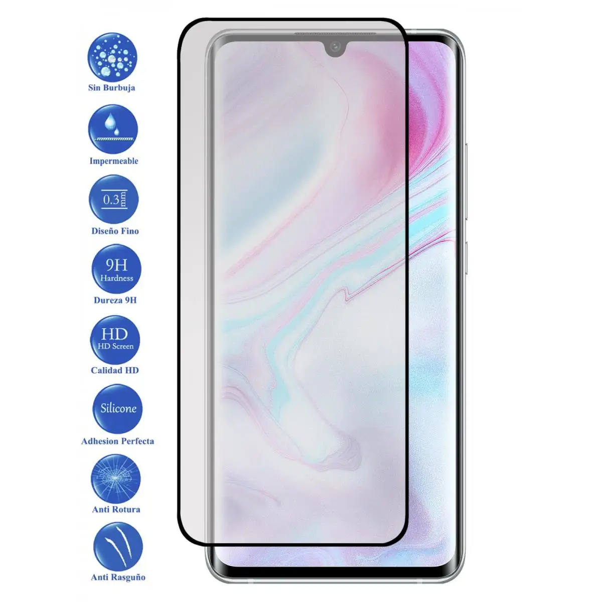 

Xiaomi MI 10 Pro full tempered glass Protector choose Color
