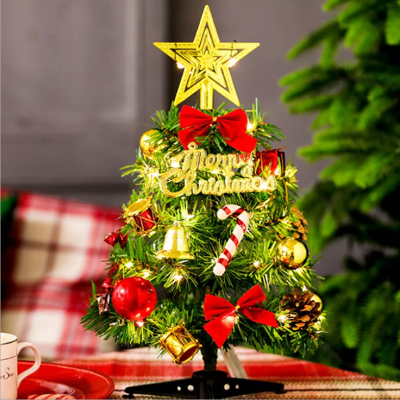 

50Cm Leds Nightlight Mini Christmas Tree Ornaments Party Holiday Supplies Desktop Xmas Tree for Home Navidad Decorations Gifts