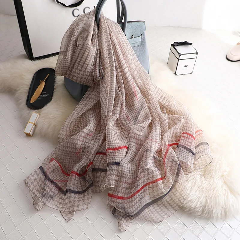 2019 весенне-летний женский шарф с принтом гусиная лапка шали и палантины большого