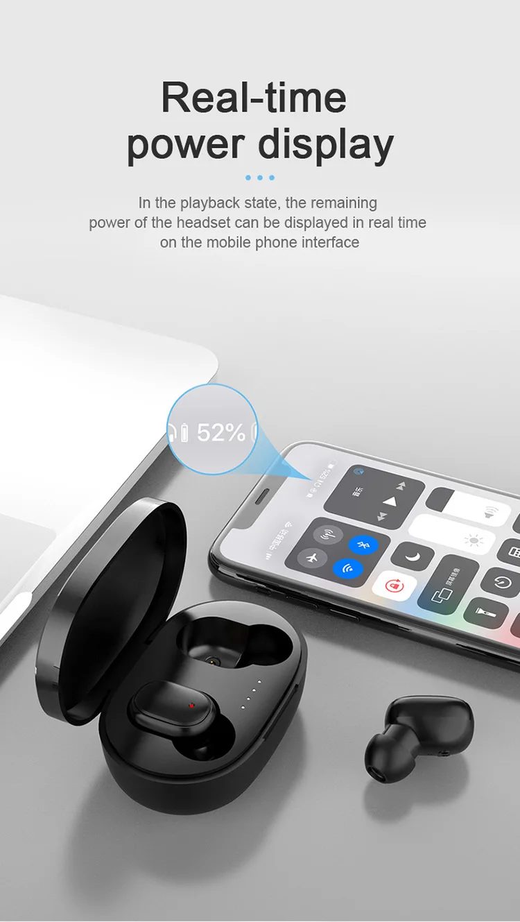 

A6S TWS Wireless Bluetooth Headphones Compatible Headphones Noise Cancelling Mini Earbuds Sports Stereo Headphones Waterproof Ea