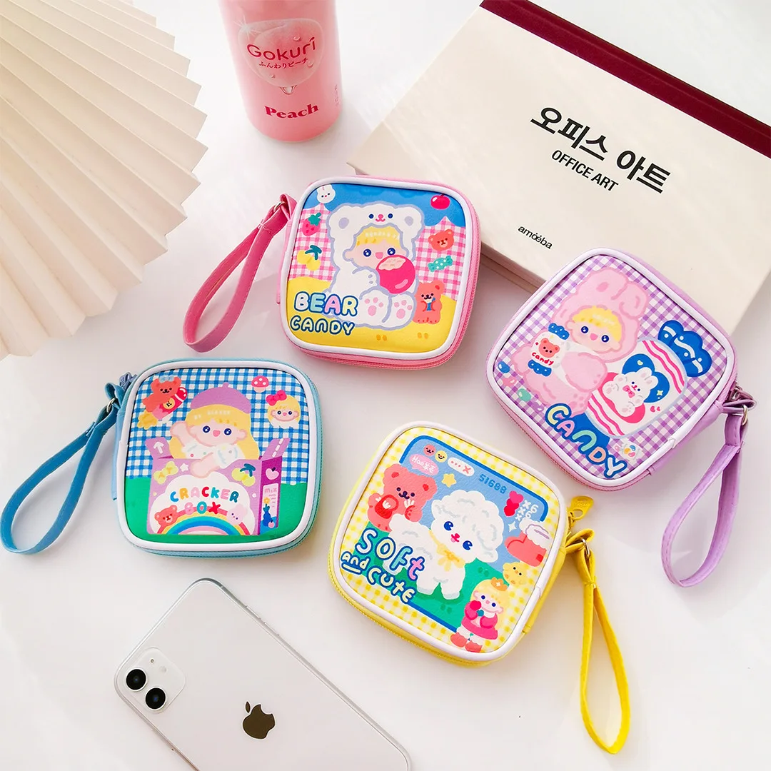Наушники Kawaii чехол сумка для хранения Носки с рисунком медведя из мультика