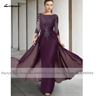 Элегантное фиолетовое платье для матери невесты Lakshmigown для свадьбы 2022 платье для гостей с рукавом 34 платья