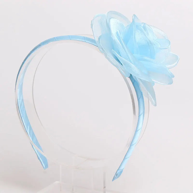 Blue hairband Ободок для девочек, аксессуары для волос, фетровая повязка на голову с цветами, головной убор, стразы, ободок для волос, красный цвет, новогодний головной убор - Цвет: Blue hairband