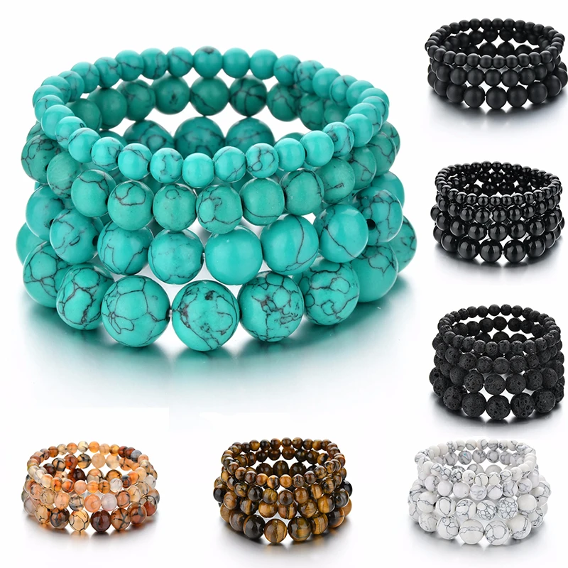 Богемные бусы из натурального камня чакра браслеты для женщин винтажные