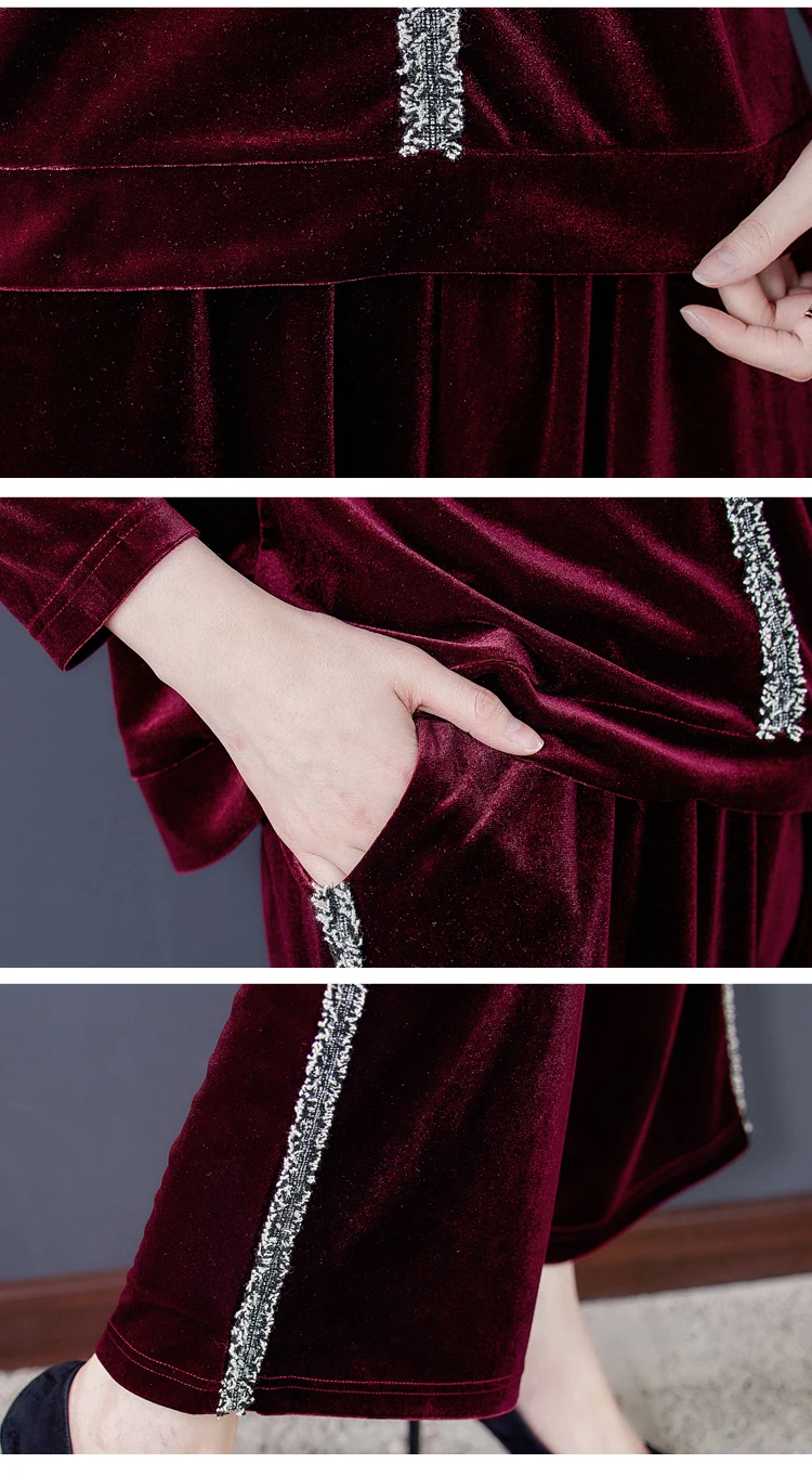 

Plus Size 4xl 2 Piece Sets Womens Outfits Survetement Femme Matching Sets Velvet Women's Tracksuits Wholesale Clothing Clothes