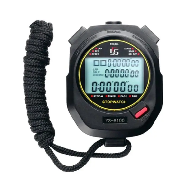 

1 pcs Three Rows of 100 Stopwatch Timers Track and Field Training Black and White 2 Color Optional Running Timer