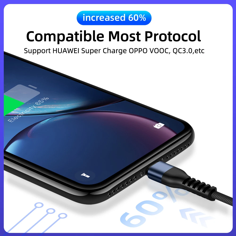 2M Micro USB Type C Cable for Xiaomi Redmi K20 Pro 5A Fast Data Samsung S8 S9 S10 Huawei P30 Super Charge Cord | Мобильные телефоны