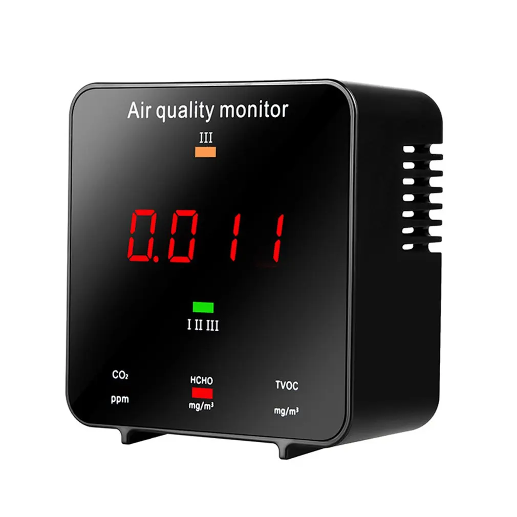 

Portable CO2 Meter Digital Temperature Humidity Sensor Tester Air Quality Carbon Dioxide TVOC Formaldehyde HCHO Detector