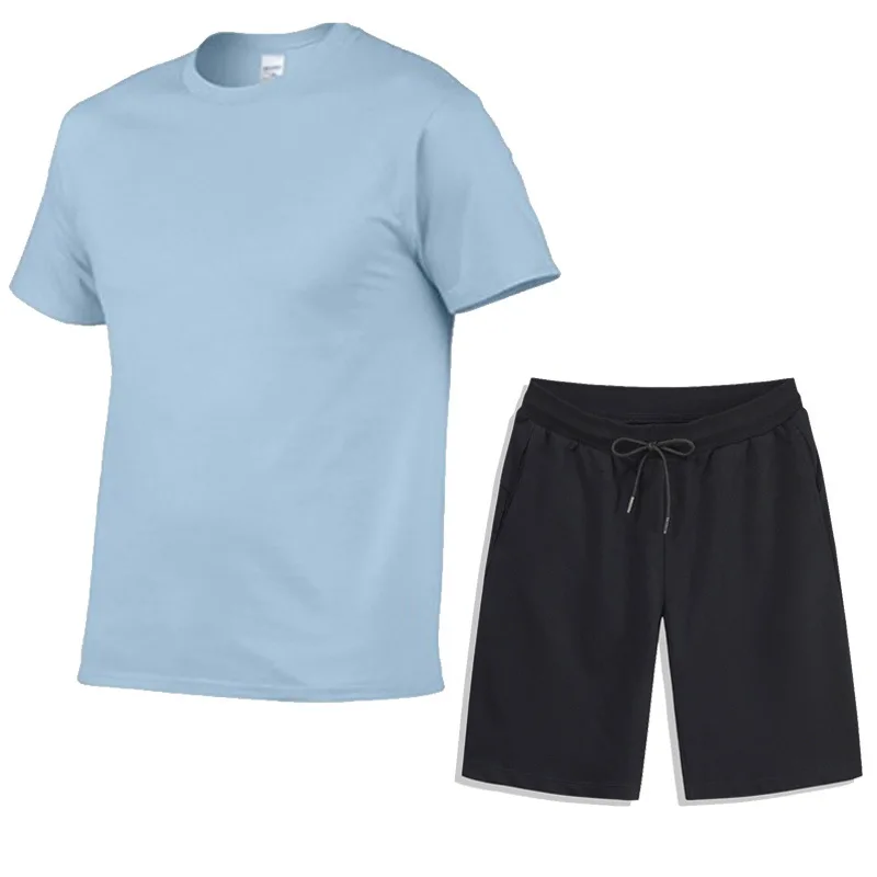 

Fashion 2 pieces of men's sportswear suit, short-sleeved T-shirt shorts, summer sportswear, casual men's sportswear, breathable