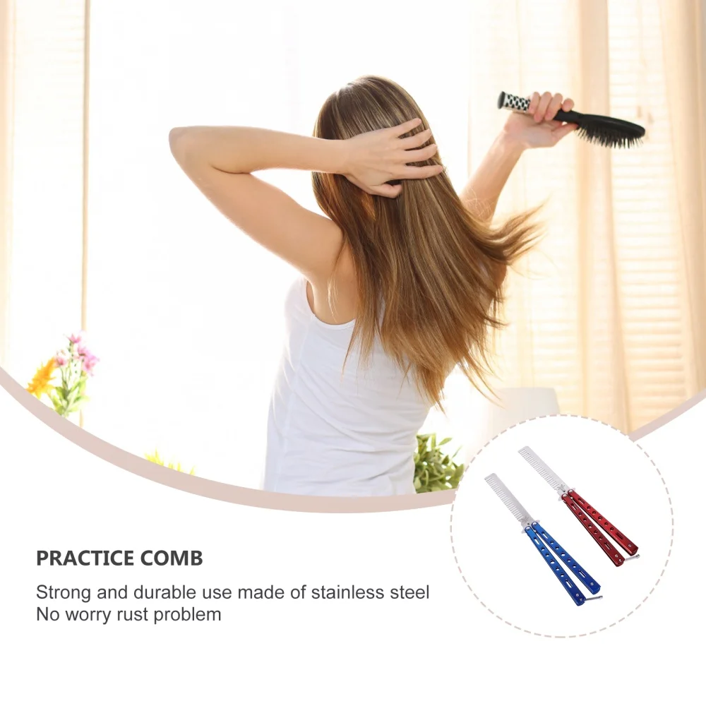 

2Pcs Outdoor Stainless Steel Butterflies Comb Beginner Training Practice Tools