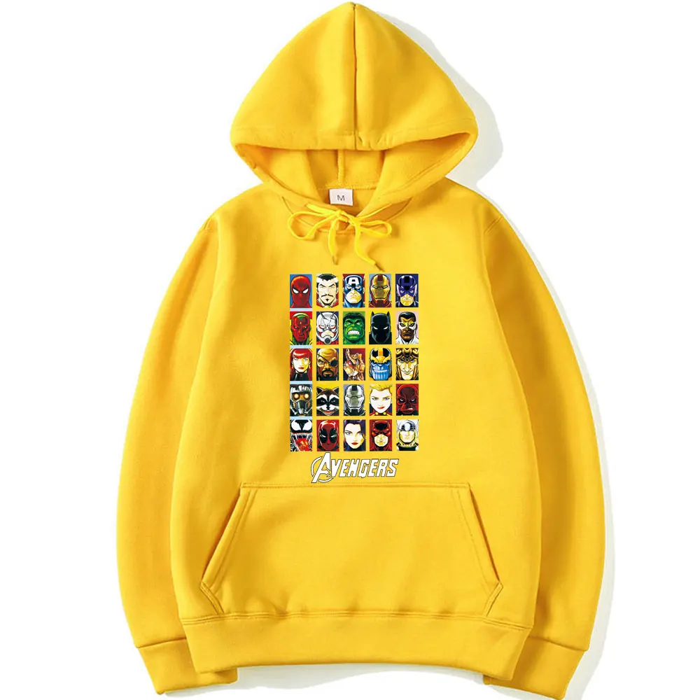 Мужская Свободная Толстовка с длинным рукавом The Avengers белая толстовка капюшоном