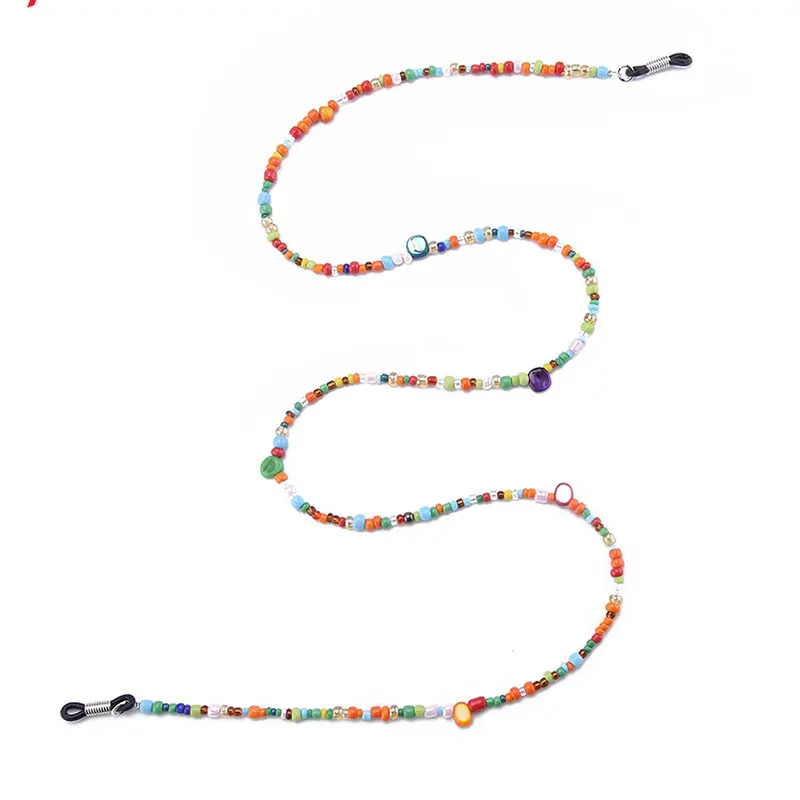1 шт. разноцветные стеклянные Украшенные бисером стеклянная цепочка
