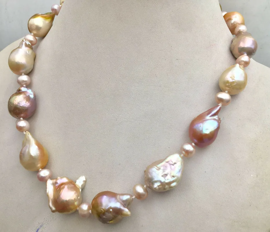 

Огромное жемчужное ожерелье реборн KESHI 19 дюймов 16x20 мм