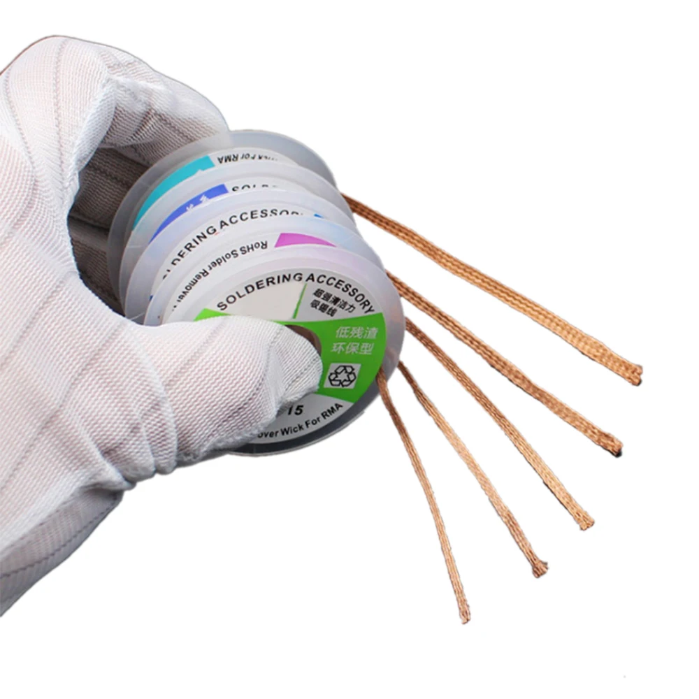

1PCS 1.5mm 2mm 2.5mm 3mm 3.5mm Width 1.5M Length Desoldering Braid Welding Solder Remover Wick Wire Lead Cord Flux Repair Tool