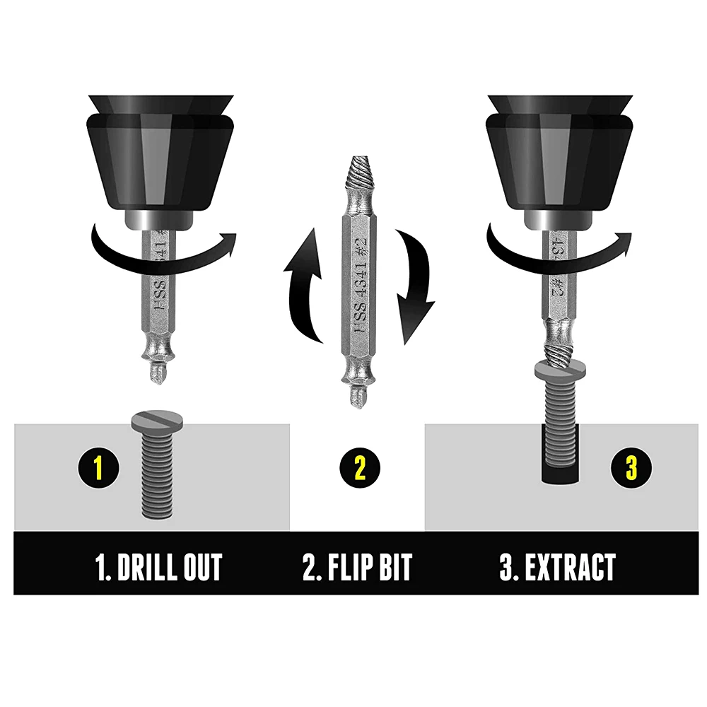 Экстрактор поврежденных винтов Vastar 6 шт. устройство для удаления сломанных