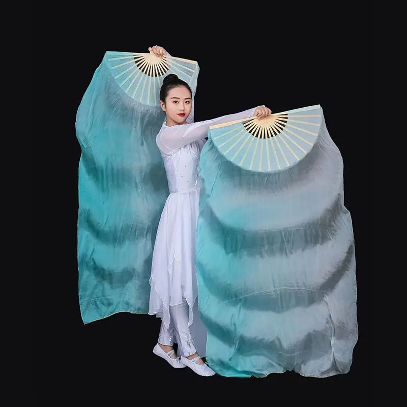 as picture New 4 Colors Gradient Belly Dance Silk Veil Kids Women Silk Dance Scarves Shawls Wraps 120cm 180cm Wholesale - Цвет: as picture