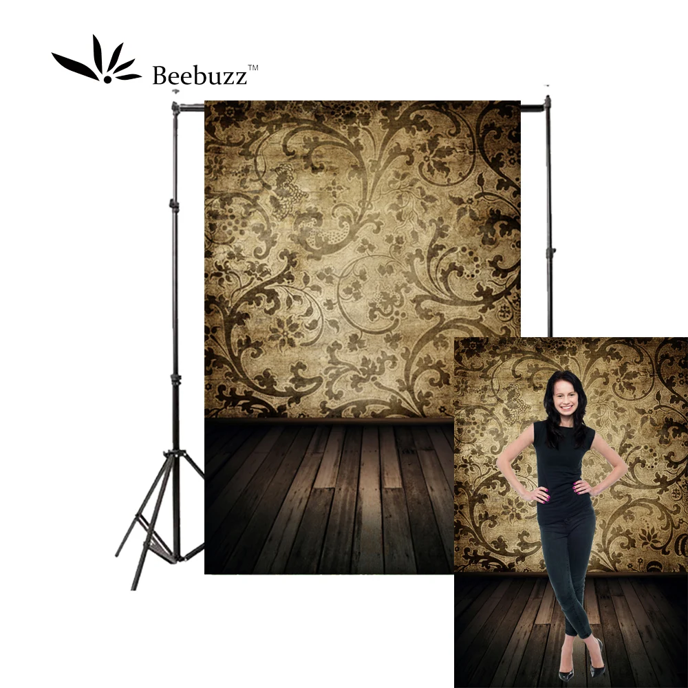 Фон для студийной фотосъемки с изображением темного пола и деревянного |