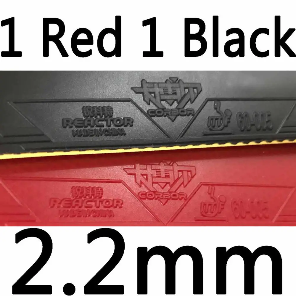 1red 1black 2x Reactor corbor профессиональной подготовки накладки Резина с губкой на ракетки для настольного тенниса для пинг понга ракетка - Цвет: 1red 1black
