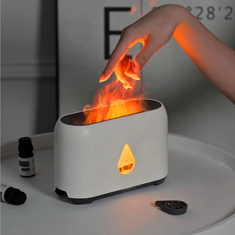 

Mini Imitate Flame Table Lamp With USB Air Aromatherapy Humidifier Night Light For Home Office Decor