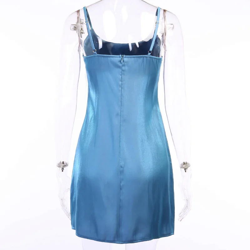 Fuedage мини платье на бретельках для женщин с открытой спиной без рукавов