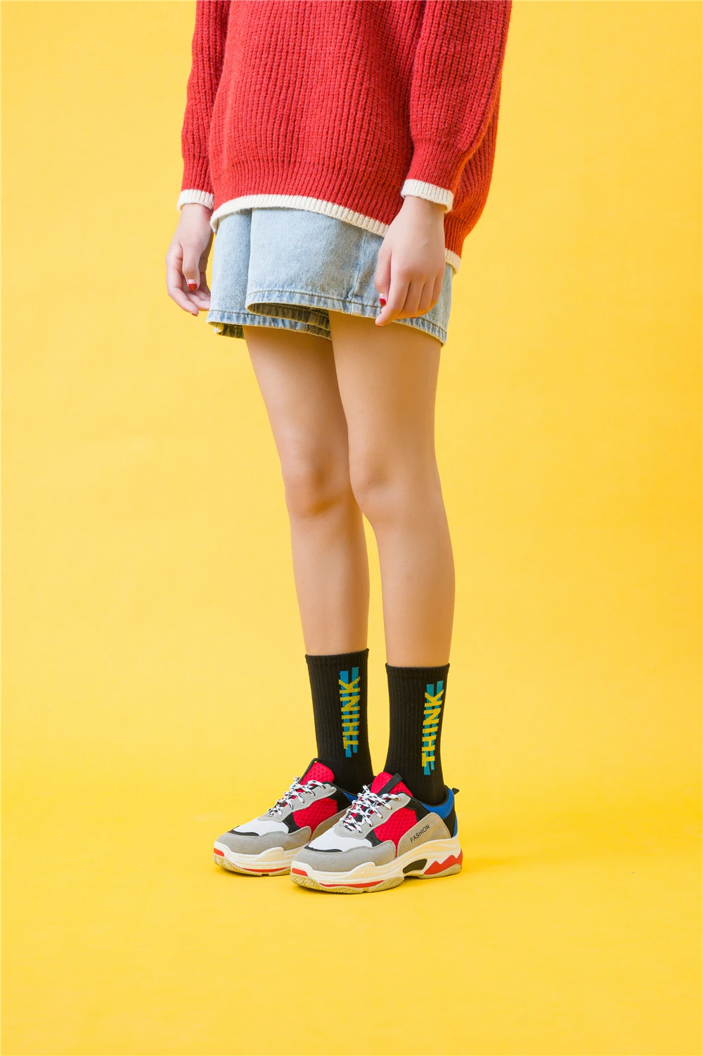 Women's Funny Words Loved Think Drink Sleep Play Lettered Striped Art Socks Couples Skateboard Hipster Street Dance Harajuku Sox