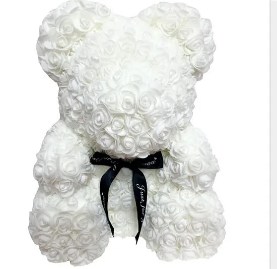 25cm White Горячая Мода Розовый мишка плюшевый мишка большой огромный роскошный 40 см ПЭ пена Роза подарок на день Святого Валентина - Цвет: 25cm White
