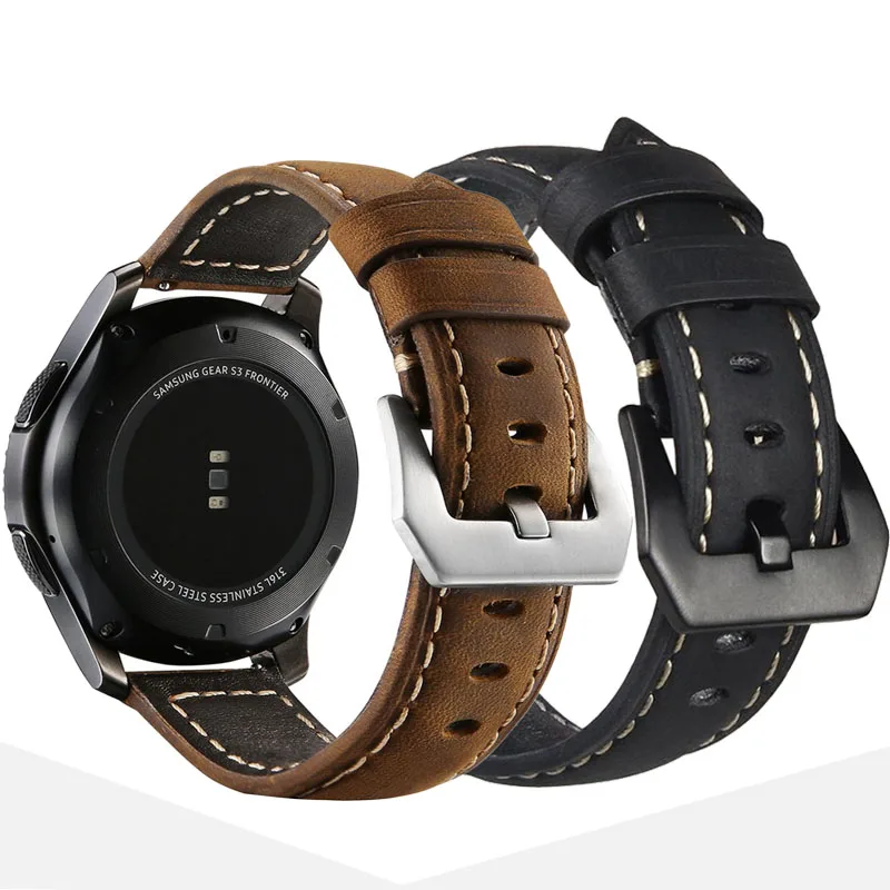 Для Samsung Galaxy Watch 46 мм ремешок 22 Премиум винтажный Crazy Horse из натуральной кожи для Gear