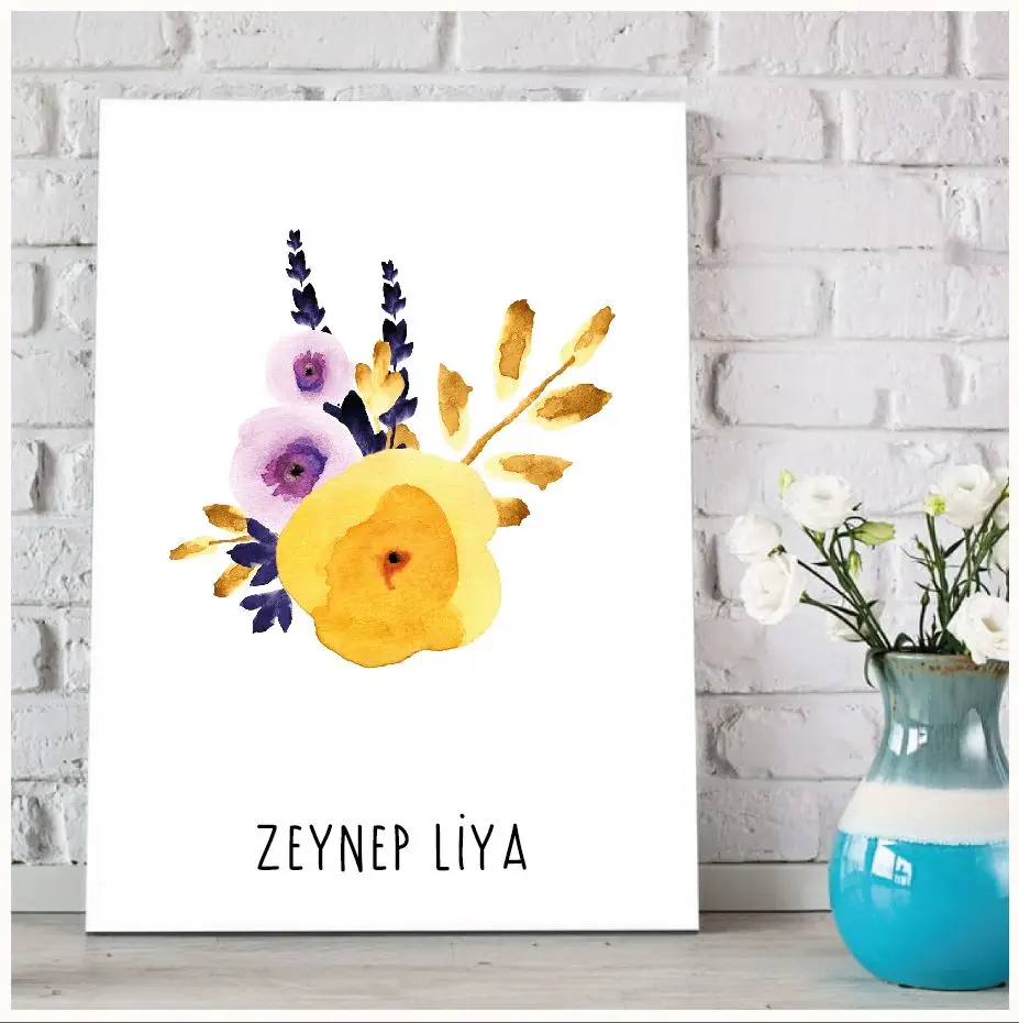 

Personalized simi Flower Themed Canvas Table-M65