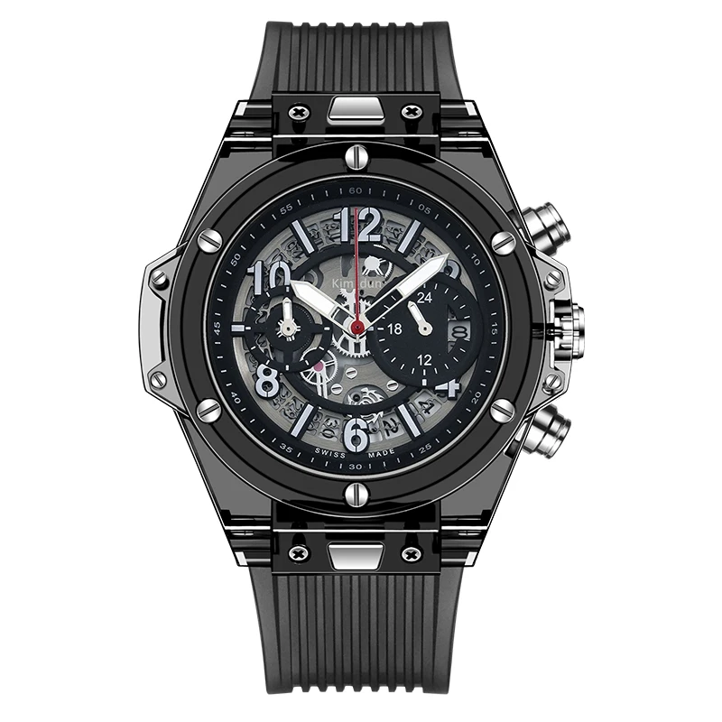 KIMSDUN мужские модные трендовые Роскошные спортивные кварцевые часы с хронографом