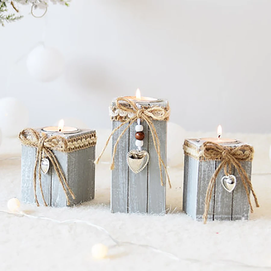 Романтические подсвечники в скандинавском ретро стиле рождественские украшения