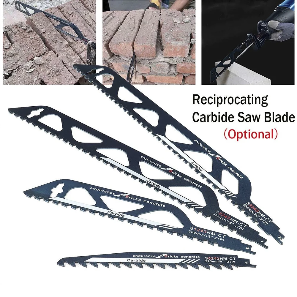 

225/300/455/505 мм лезвие для сабельной пилы Карбидное для демонтажа лобзика для кирпичной кладки лезвие для резки металла зеркальная ручная пила